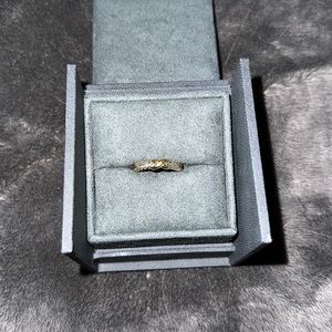 Petite X Ring in Sterling Silver with 18k Yellow Gold X